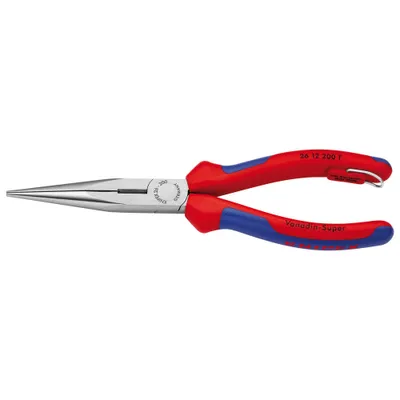 Zdjęcie produktu dla Knipex 26 12 200 T, Szczypce półokrągłe, 2,5 mm, 7,3 cm, Stal chromowo-wanadowa, Niebieski, Czerwony, 200 mm