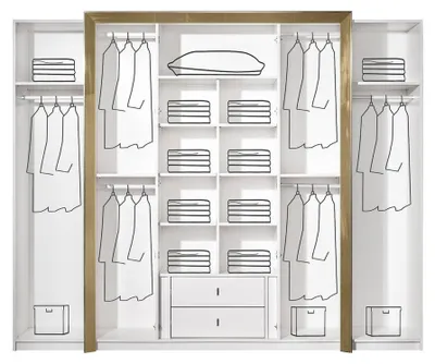Produktbild von Schlafzimmer Kleiderschrank Weiß Moderne Möbel luxus Einrichtung Design