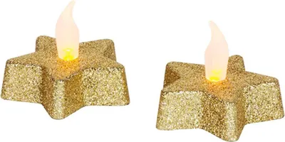 Produktbild von Kerze MagicHome Weihnachten, LED Stern, golden, warmweiß, 5,8x4,8 cm
