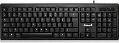 Obrázek produktu pro Hamlet KU200, Plná velikost (100 %), Kabel, USB, QWERTY, Černá