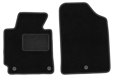 Produktbild von Velours-Fußmatten Vorne passend für Hyundai Elantra V (Coupé, Limousine, Bj. 2010-2016) – schwarz, passgenau, mit Befestigungen set 2 Stk. - STANDARD
