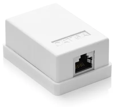 Produktbild von deleyCON CAT 6a Netzwerkdose 1x RJ45 Buchse FTP 10 Gbit, 1 Stück - Weiß