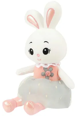Image de Kruzzel 26761 Lapin en peluche 45 cm, blanc