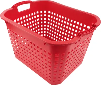 Produktbild von Bauster® Wäschekorb 40 Liter Wäschewanne Plastik Kunststoff Korb Griffen Grau, Utilitätskorb Rot Schwarz Aufbewahrungskorb Garten