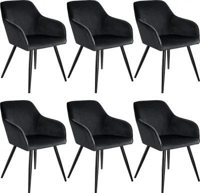 Produktbild von tectake® Esszimmerstuhl Marilyn gepolstert, in Samtoptik 58 x 62 x 82 cm