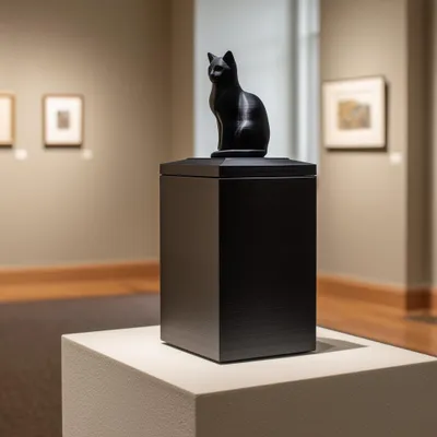 3D-gedruckte Tierurne mit Katzenfigur – Decords, Produktansicht 1