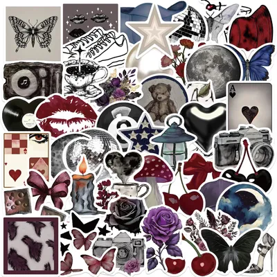 Y2K Stadtmädchen-Sticker, 50 Stück, Vinyl, 5,6-6,1 cm, wasserfest