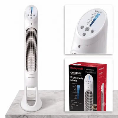 Produktbild von Honeywell HYF260E4, Haushaltsturmventilator, Weiß, Flur, 48 dB, 186,89 m³/h, 80°