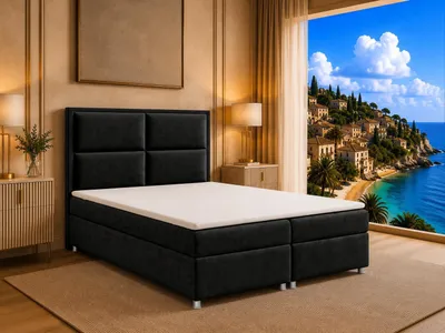 Produktbild von Best For Home Boxspringbett Trinity K-11 mit 7-Zonen-Bonell-Federkernmatratze | Boxspringbett 140x200 mit Bettkasten | Doppelbett mit Matratze und Stauraum | Polsterbett –Lieferung bis Bordsteinkante