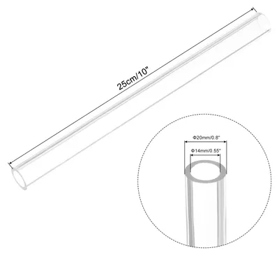 Produktbild von 4 Stš¹ck PVC Transparent Rohr, Innendurchmesser 14mm Durchmesser 20mm L?NGE 250mm Acryl Kunststoffrohr fš¹r Lampenbau, Stehlampen, M?bel