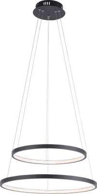 Produktbild von JUST LIGHT LED Pendellampe CIRCLE stufenlos dimmbar über Wandschalter per Simply Dim Funktion anthrazit Wohnbereich, Wohnzimmer, Küche, Flur, Esszimmer, Büro
