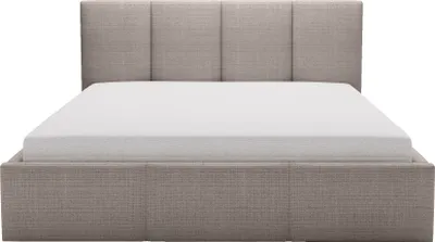 Produktbild von FEDVE Polsterbett Celano Slim aus Chenille-Stoff 120x200 cm, Taupe