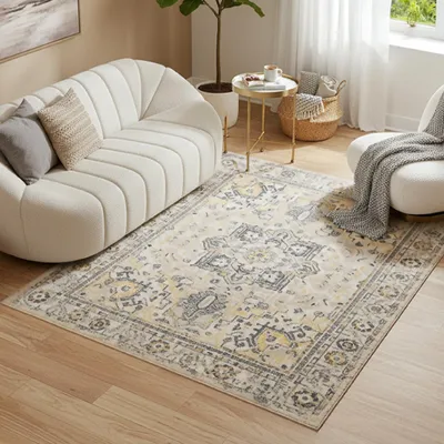 Immagine prodotto di Tappeto Tapiso ASH a pelo corto, antiscivolo, stampato, di facile manutenzione, moderno 140 x 200 cm