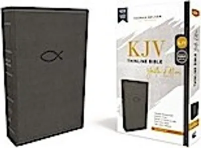 Obrázok produktu pre Kjv, Thinline Bible Youth Edition, Leathersoft, Gray, Red Letter Edition, Comfort Print