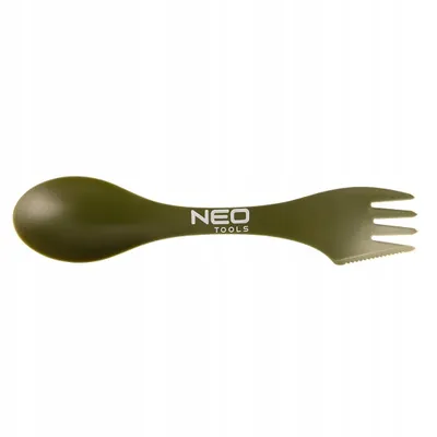 Produktbild von NEO TOOLS 3-in-1 Campingbesteck - Löffel, Gabel, Messer - Reisebesteck - Camping Besteck to go - Camping Besteck - Outdoor Göffel Spork