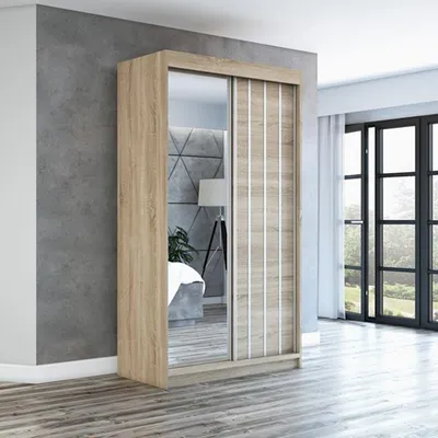 Produktbild von Schwebetürenschrank, 2-türig Schrank 120 cm mit Spiegel VIGO