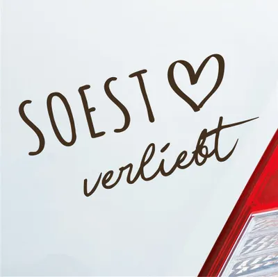 Produktbild von Auto Aufkleber Hansestadt Soest verliebt Herz Stadt Heimat Liebe Car 19x9 cm Braun Sticker Heckscheibenaufkleber