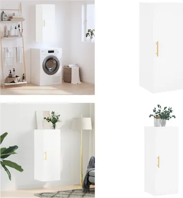 Image de vidaXL Armoire murale blanc 34,5x34x90 cm - Armoire murale - Armoires - Armoire de stockage