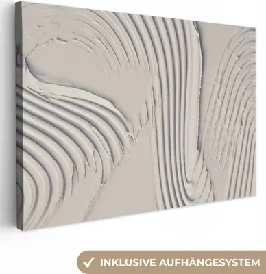 Obrázek produktu pro OneMillionCanvasses® - Obrazy na plátně - Abstraktní - Umění - Linie - Bílá, nástěnná malba, nástěnné dekorace obrazy obývací pokoj, 120x80cm