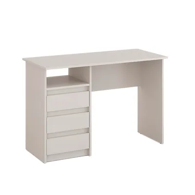 Produktbild von KOMTO Schreibtisch Computer Bürotisch PC Regal mit Schubladen Arbeitstisch 110x50x74 cm Kaschmir