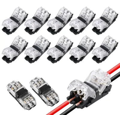 12 Stück 2-polige Drahtverbinder H, 20-22 AWG, 0-36 V, 9 A