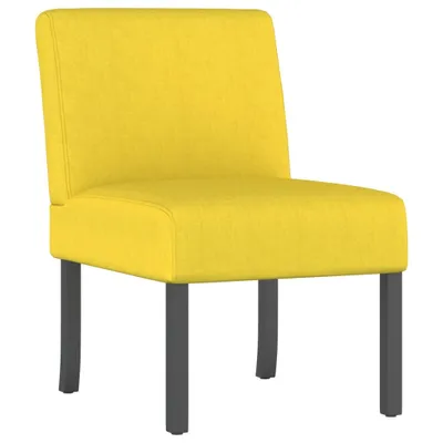 Image de Fauteuil sans accoudoirs jaune clair tissu