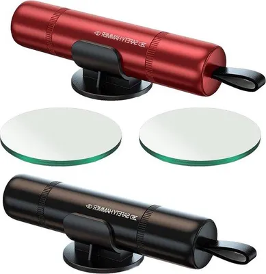 Produktbild von Famanu Nothammer 2-in-1 Sicherheitsgurtmesser und Nothammer für Auto - Schwarz Rot