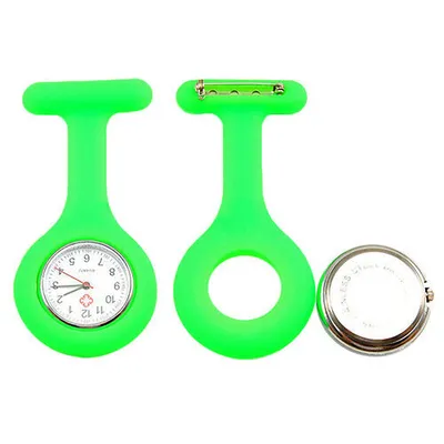 Produktbild von Nurse Watch Schwesternuhr Silikon  Krankenschwesternuhr Pulsuhr Kitteluhr Pflege Grün #7