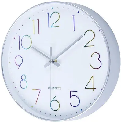 Image de Horloge murale moderne silencieuse de 30 cm, couleur argent