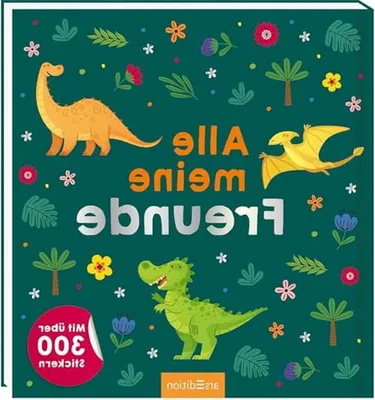 Productafbeelding van Vriendenboek Dino - Herinneringenboek Album - Vrienden Bijhouden - Meer dan 300 Stickers - 64 Pagina's - Multicolor