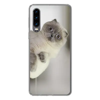 Produktbild von MuchoWow® Handyhülle Schutzhülle Hülle für Huawei P30 Katze - Tier - Wohnzimmer Silikon Softcase Handy Hülle - Kartenbesitzer