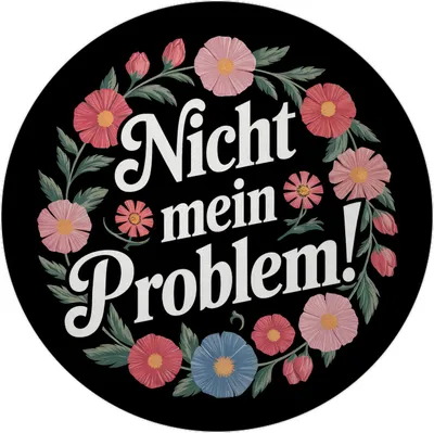 Produktbild von Nicht mein Problem Blumensprache Magnet rund