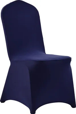 Obrázok produktu pre SucceBuy poťahy na stoličky 50 kusov, snímateľné a prateľné, vyrobené z polyesterového Elastanu, ideálne na svadby, bankety, reštaurácie a jedálne. Vhodné pre stoličky s rozmermi 51 x 45 x 95 cm, farba tmavomodrá.