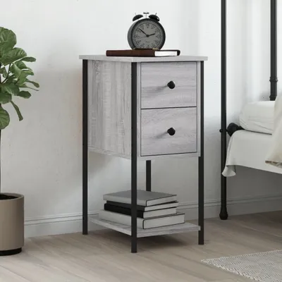 Produktbild von [Home] Nachttisch Grau Sonoma 32x42x70 cm Holzwerkstoff , Neue Mode 2024 im häuslichen Leben