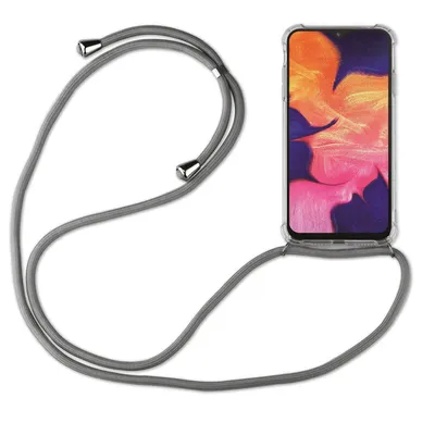 Produktbild von Handy Hülle mit Band Schutzhülle Handykette Seil Silikon Handy Tasche mit Schnur Samsung Galaxy A42 5G Grau
