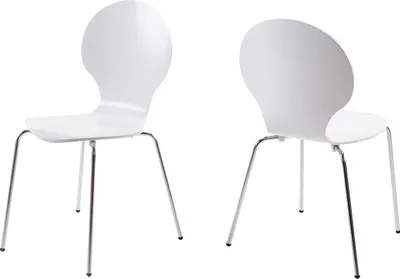 Produktbild von Stapelstuhl >Marcus< in Weiß aus MDF - 49x87x53cm (BxHxT)