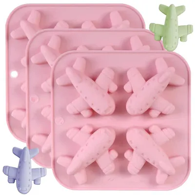Flugzeug Silikonformen 3er Set, Mini Schokoladenform, Fondantform