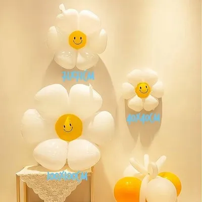 Zonneblume Weiße Partyballons 3 Stück für Festdekoration