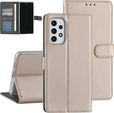 Produktbild von Samsung Galaxy A73 5G Case - Card holder for 3 cards - Magnetic closure - Gold