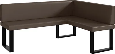 Produktbild von MEBLINI Eckbank für Esszimmer - Küchenbank - Essecke - Sitzecke Küche - TONI - U-Beine 128x168x87cm Rechts - Braun Kunstleder