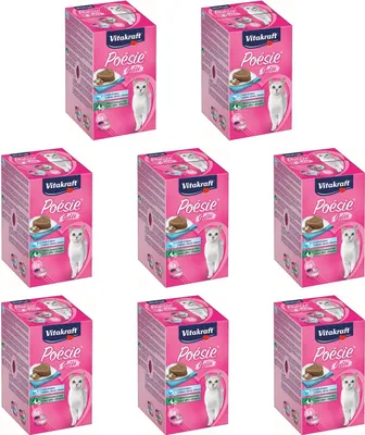 Produktbild von Vitakraft Katzenfutter Poesie Gelee, Multipack - 8x 6 Schalen