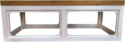 Image de Fine Asianliving Japandi Table basse en bois massif blanc L130xP65xH45cm