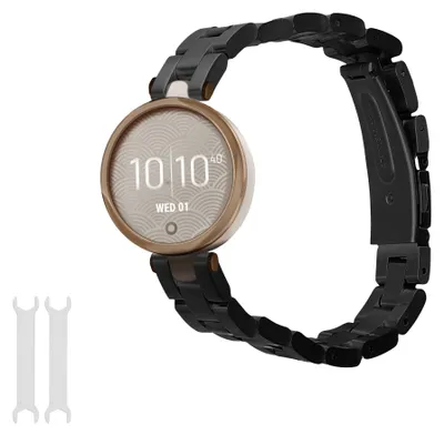 Produktbild von kwmobile Edelstahl Uhrenarmband kompatibel mit Garmin Lily Sport Ersatz Armband - Ersatzarmband für Smartwatch - 14 - 22 cm Innenmaße - Schwarz