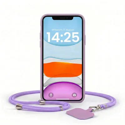 Produktbild von Handyhülle für Apple iPhone 11 mit Handykette Band Kordel Hülle Case Schutzhülle Lila Violett