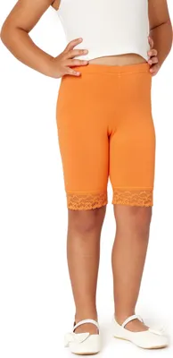 Image de Leggings courts pour fille Merry Style avec dentelle - Leggings en viscose pour fille MS10-434 (orange, taille 140)