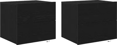 Immagine prodotto di Armadio da Notte con cassetto 2 pcs Rovere Nero 50 x 39 x 41 cm