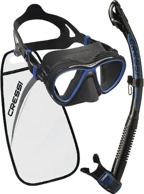 Produktbild von Cressi Quantum Itaca Ultra Dry Schnorchelset Schwarz Schwarz One Size