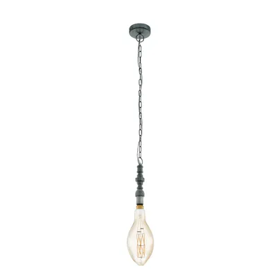 Produktbild von Hängeleuchte PENSILVA E27 1x8W Stahl silber-antik H:110cm Ø11.5cm dimmbar