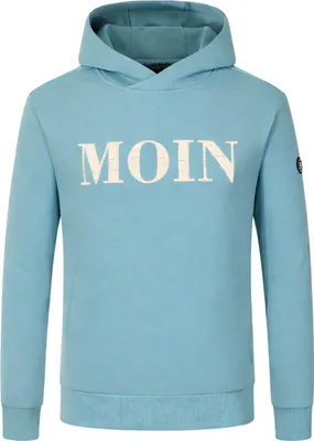 Produktbild von Blue Wave Uni Sweathoody Alex mit Moin-Druck - Modischer Kapuzenpullover mit Kängurutasche in Jade Größe 5XL