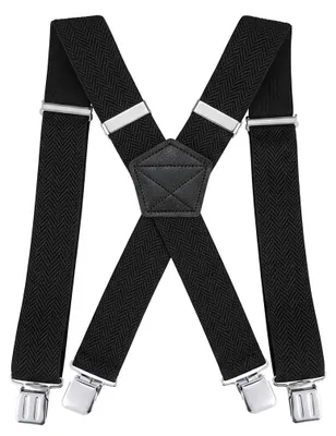 Immagine prodotto di Bretelle da uomo - 4 cm di larghezza - 4 clip metalliche robuste - Regolabili - Per uomo